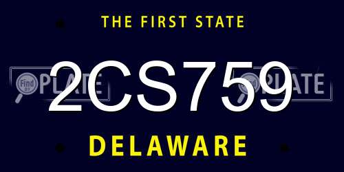 2CS759 Delaware License Plate