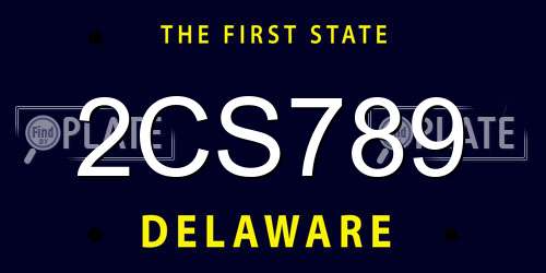 2CS789 Delaware License Plate