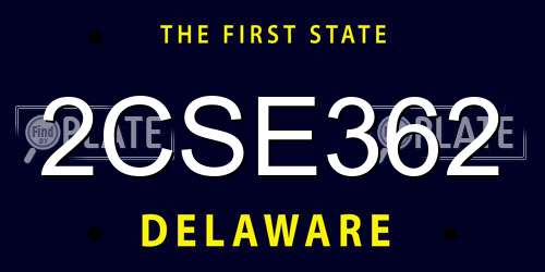 2CSE362 Delaware License Plate