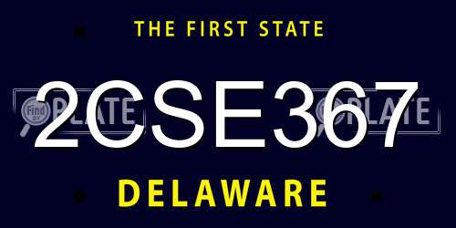 2CSE367 Delaware License Plate