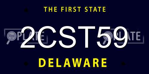 2CST59 Delaware License Plate