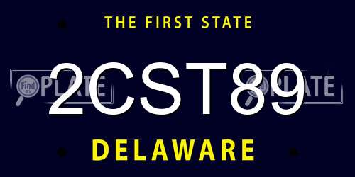 2CST89 Delaware License Plate