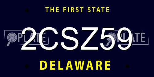 2CSZ59 Delaware License Plate