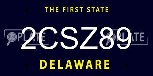 2CSZ89 Delaware License Plate