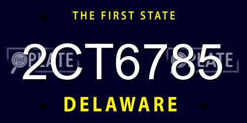 2CT6785 Delaware License Plate