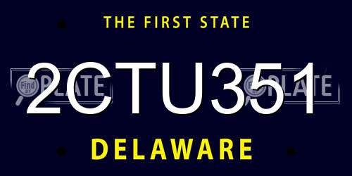 2CTU351 Delaware License Plate