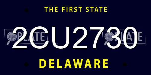 2CU2730 Delaware License Plate
