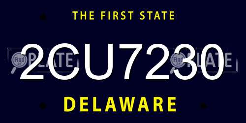 2CU7230 Delaware License Plate