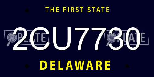 2CU7730 Delaware License Plate