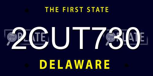 2CUT730 Delaware License Plate