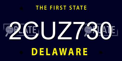 2CUZ730 Delaware License Plate
