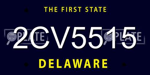 2CV5515 Delaware License Plate