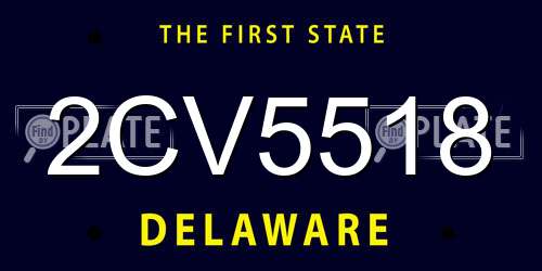 2CV5518 Delaware License Plate