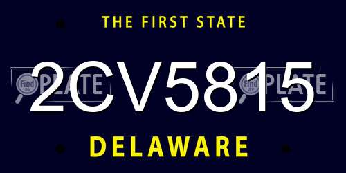 2CV5815 Delaware License Plate