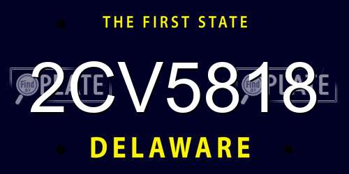 2CV5818 Delaware License Plate