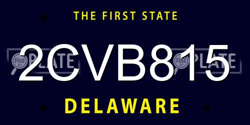 2CVB815 Delaware License Plate