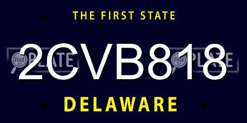 2CVB818 Delaware License Plate