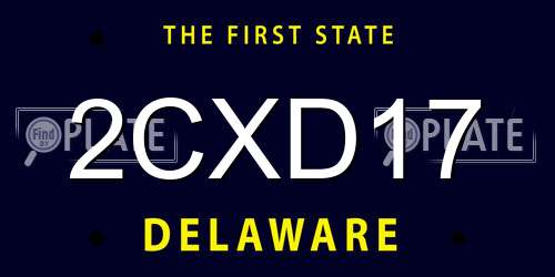2CXD17 Delaware License Plate