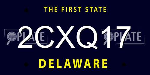 2CXQ17 Delaware License Plate