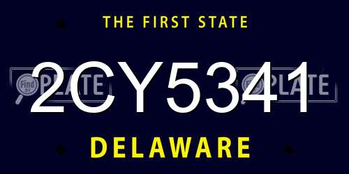 2CY5341 Delaware License Plate