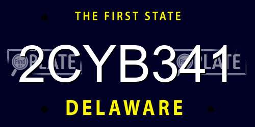 2CYB341 Delaware License Plate