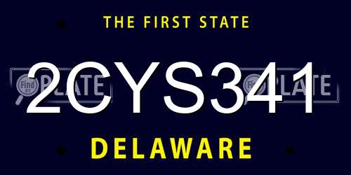 2CYS341 Delaware License Plate