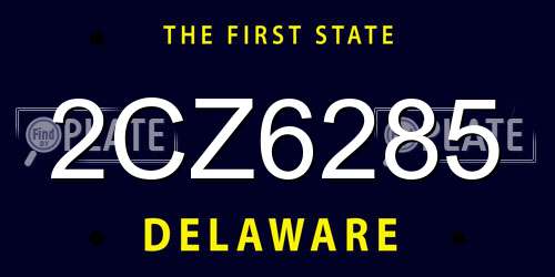 2CZ6285 Delaware License Plate