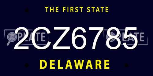 2CZ6785 Delaware License Plate