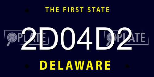 2D04D2 Delaware License Plate