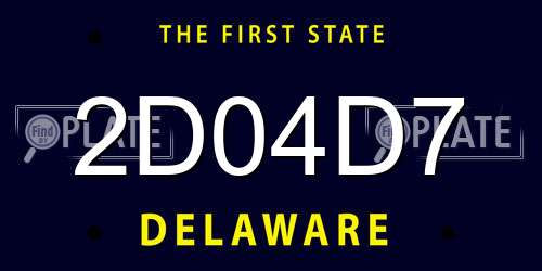 2D04D7 Delaware License Plate