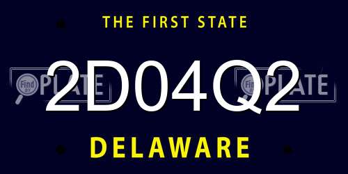 2D04Q2 Delaware License Plate