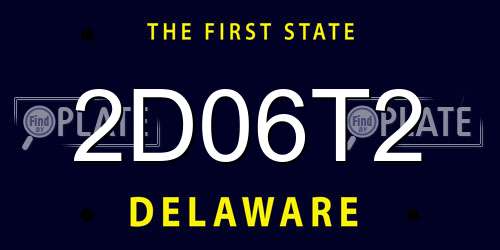 2D06T2 Delaware License Plate