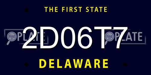 2D06T7 Delaware License Plate