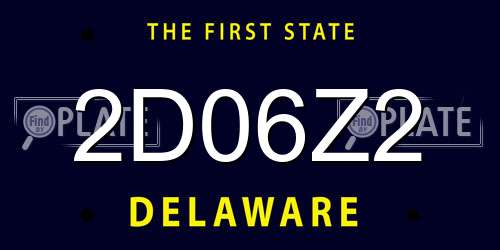 2D06Z2 Delaware License Plate