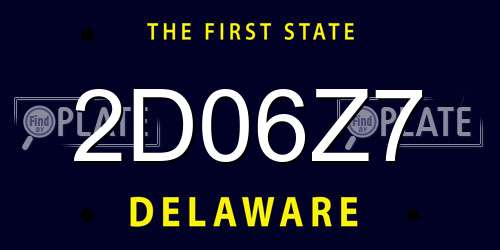 2D06Z7 Delaware License Plate