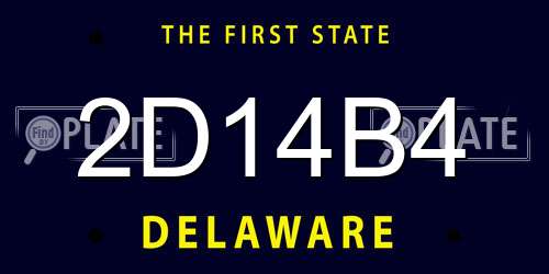 2D14B4 Delaware License Plate