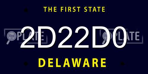 2D22D0 Delaware License Plate