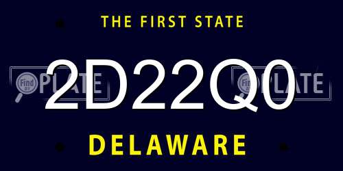 2D22Q0 Delaware License Plate