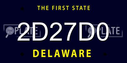 2D27D0 Delaware License Plate