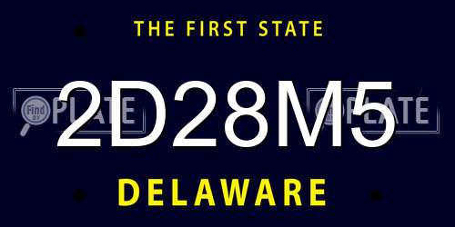 2D28M5 Delaware License Plate