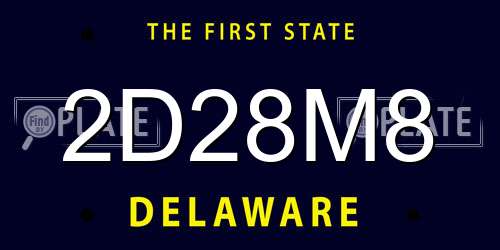 2D28M8 Delaware License Plate