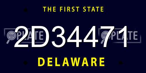 2D34471 Delaware License Plate