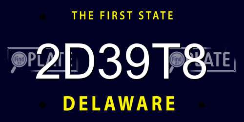 2D39T8 Delaware License Plate