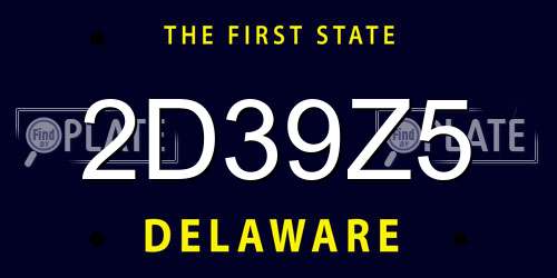 2D39Z5 Delaware License Plate