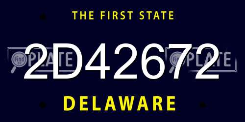 2D42672 Delaware License Plate