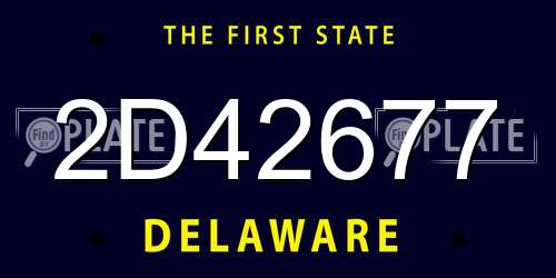 2D42677 Delaware License Plate