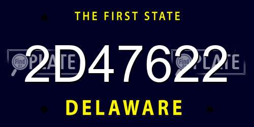 2D47622 Delaware License Plate
