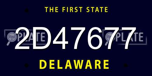2D47677 Delaware License Plate