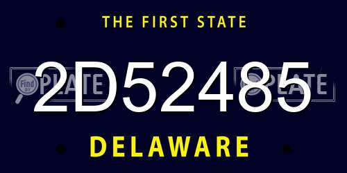 2D52485 Delaware License Plate