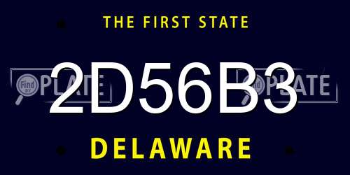 2D56B3 Delaware License Plate